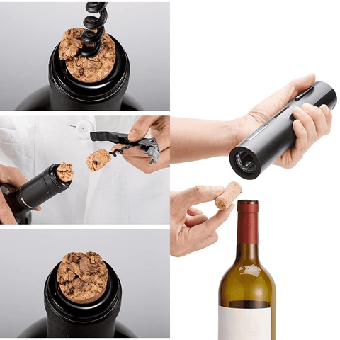 Abridor de vino eléctrico ORIGINAL + 3 obsequios [ABRE BOTELLAS SIN ESFUERZO]