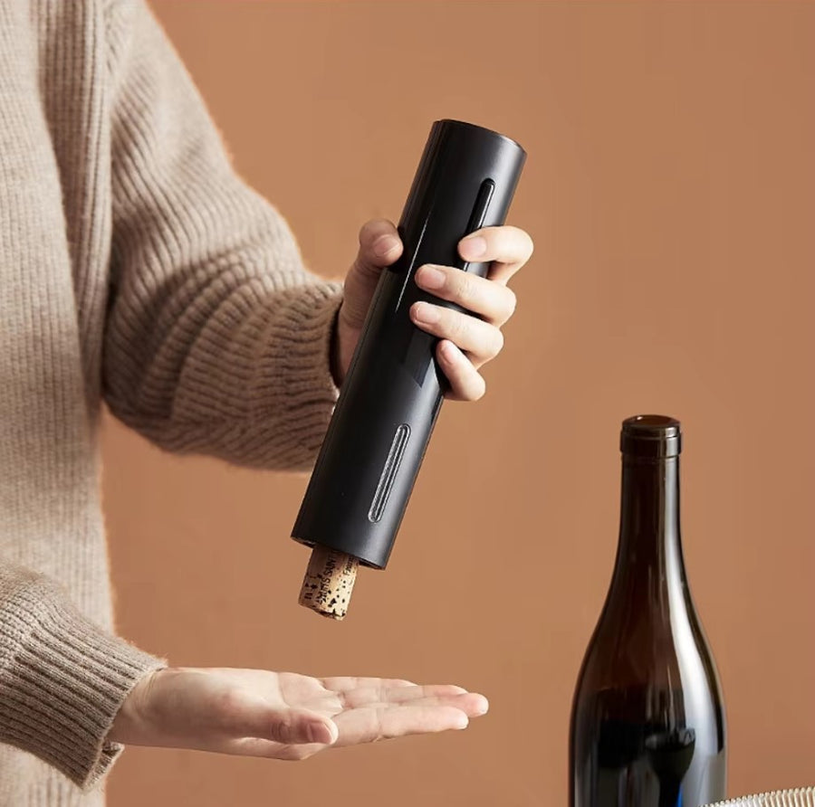 Abridor de vino eléctrico ORIGINAL + 3 obsequios [ABRE BOTELLAS SIN ESFUERZO]